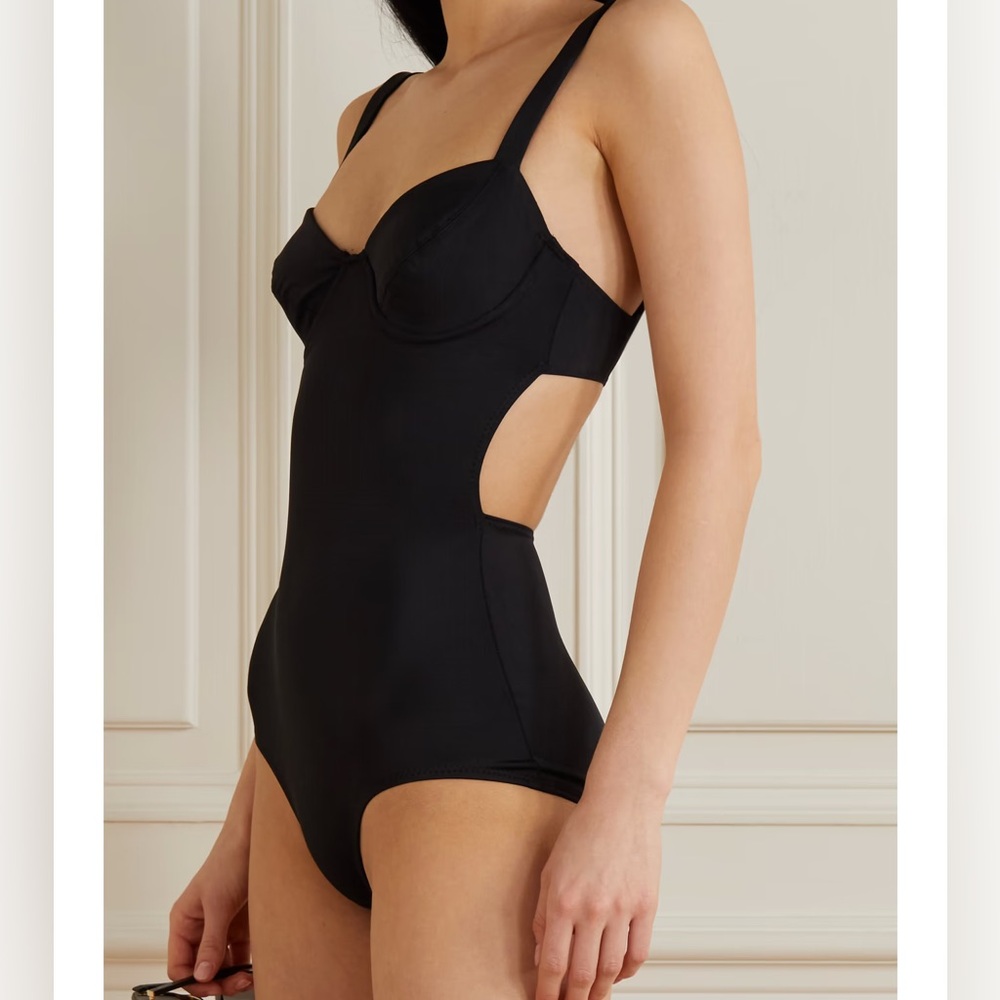 Norma Kamali “Vogue Mio” vintage inspired black swimsuit NWT